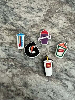 Fast Food Drink Charm Set Assorted Logos and Colors